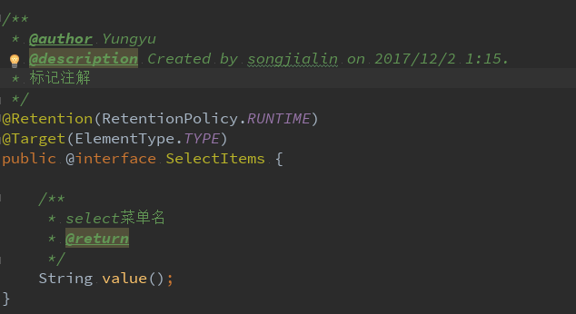 用于标记select枚举的注解
